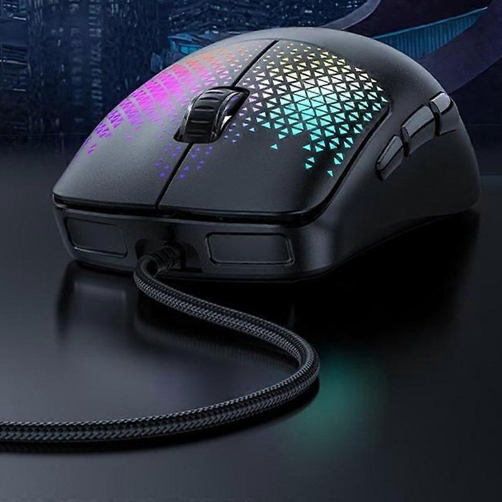 Yesido - Wired Gaming Mouse (KB32) - USB, Plug&Play, Ultra-Lightweight Design, RGB Lighting, 7200DPI - Black