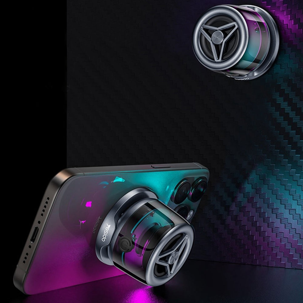 Yesido - Mini Magnetic Wireless Speaker (YSW32) - RGB Lighting Effect, 400mAh, 3W, Bluetooth 5.3 - Black