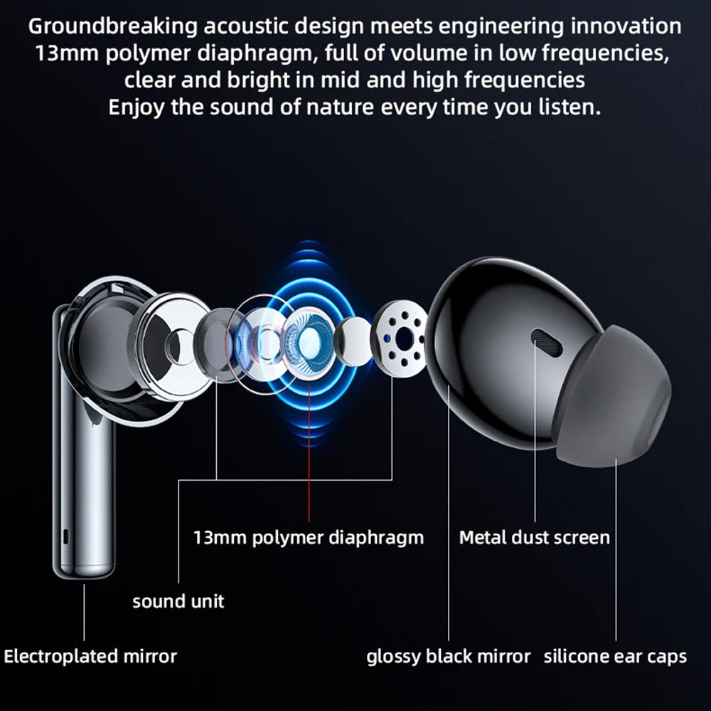 Yesido - Wireless Earbuds (TWS23) - with Noice Cancelling, Touch Control, Bluetooth V5.3, In-ear Design, 300mAh - Black