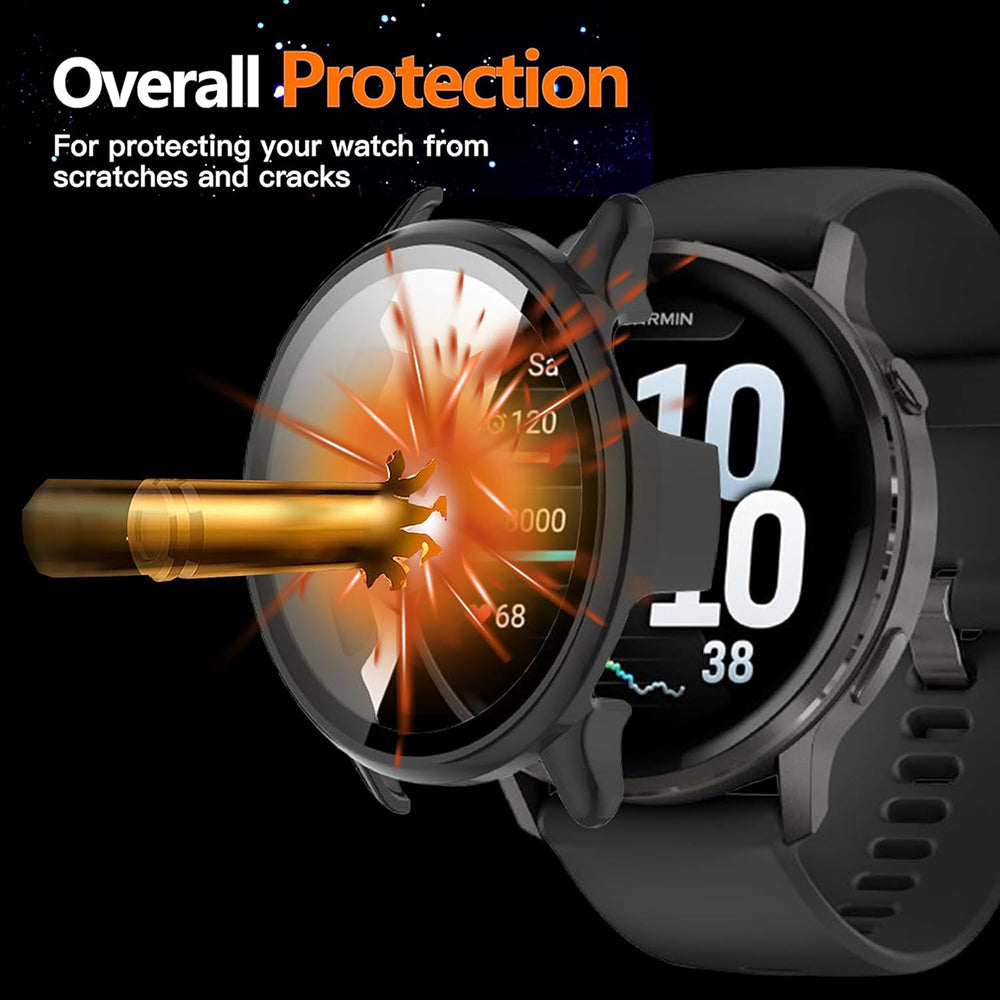 TechSuit Folie de protectie smartwatch Techsuit Defense360 Pro + Screen Protector compatibil cu Garmin Venu 4 45mm, Bej 