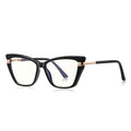 Techsuit - Anti-Blue Light Glasses Reflex PC (2271) - for Women, Rectangle, TR90&Metal Frame, AC Lens - Black