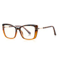Techsuit - Anti-Blue Light Glasses Reflex PC (2273) - for Women, Oversized, TR90&Metal Frame, AC Lens - Transparent/Leop