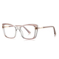 Techsuit - Anti-Blue Light Glasses Reflex PC (2273) - for Women, Oversized, TR90&Metal Frame, AC Lens - Transparent/Brow