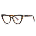 Techsuit - Anti-Blue Light Glasses Reflex PC (2279) - for Women, Cat Eye, TR90&Metal Frame, AC Lens - Leopard