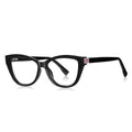 Techsuit - Anti-Blue Light Glasses Reflex PC (2276) - for Women, Cat Eye, TR90&PC Frame, AC Lens - Black