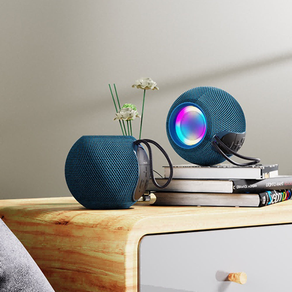 Yesido - Wireless Speaker (YSW13) - Bluetooth 5.1, RGB Lights, Portable, Surround Sound, TF, USB, DC5V, 1200mAh, 5W - Bl