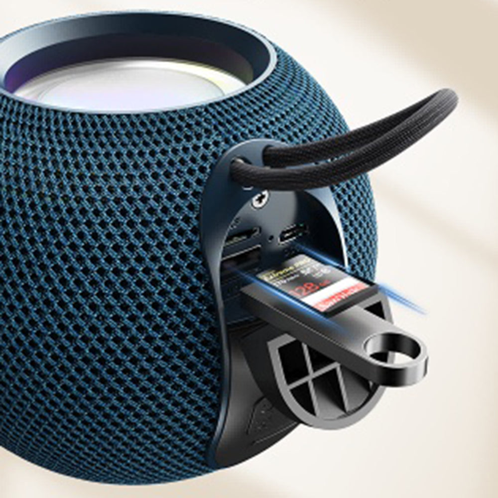 Yesido - Wireless Speaker (YSW13) - Bluetooth 5.1, RGB Lights, Portable, Surround Sound, TF, USB, DC5V, 1200mAh, 5W - Bl