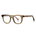 Techsuit - Anti-Blue Light Glasses Reflex PC (2229) - for Men, Round, TR90&Metal Frame, AC Lens - Transparent/Brown