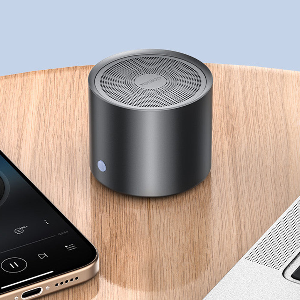 Yesido - Wireless Speaker (YSW30) - Bluetooth 5.0, Bass Diaphragm, Ultra Mini Size, IPX5 Waterproof, Type-C, 700mAh - Bl