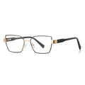 Techsuit - Anti-Blue Light Glasses Reflex PC (3169) - for Women, Hexagonal, Metal Frame, AC Lens - Black
