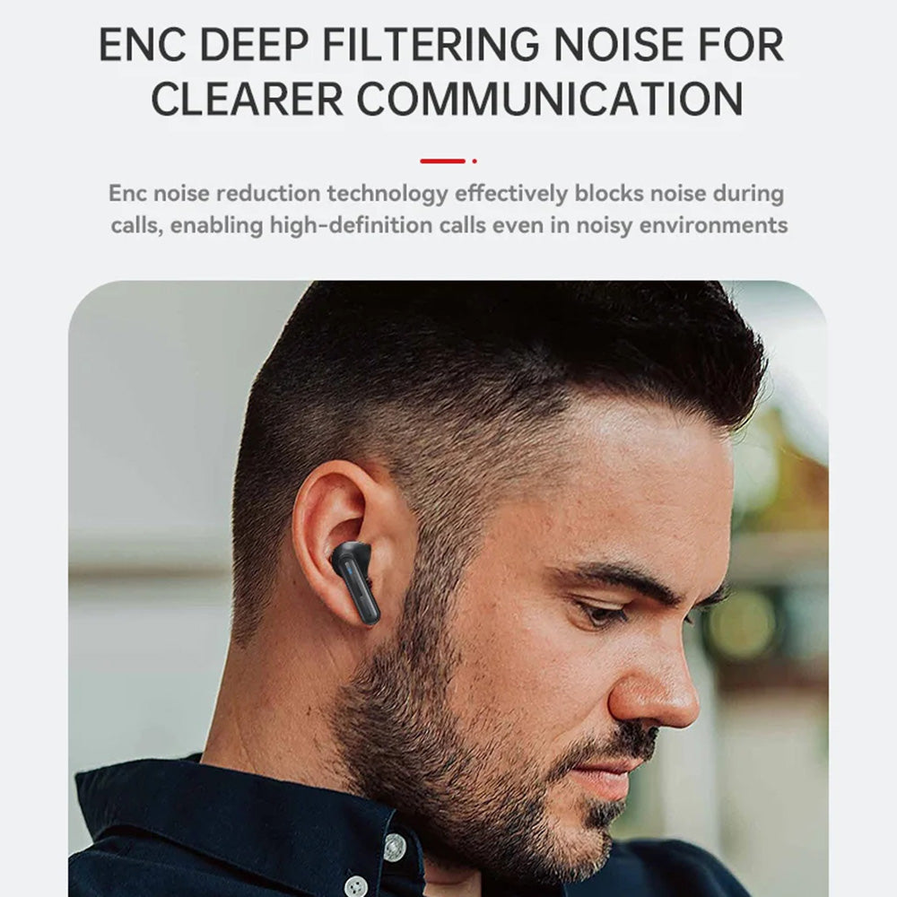 Yesido - Wireless Earbuds (TWS19) - with ENC, Touch Control, Bluetooth V5.3, LED Display, Half-In-ear Design, 470mAh - B