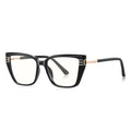 Techsuit - Anti-Blue Light Glasses Reflex PC (2275) - for Women, Rectangle, TR90&Metal Frame, AC Lens - Black/Gold