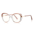 Techsuit - Anti-Blue Light Glasses Reflex PC (2265) - for Women, Butterfly, TR90&Metal Frame, AC Lens - Transparent/Brow