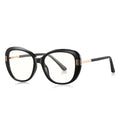 Techsuit - Anti-Blue Light Glasses Reflex PC (2265) - for Women, Butterfly, TR90&Metal Frame, AC Lens - Black/Gold