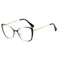 Techsuit - Anti-Blue Light Glasses Reflex PC (8808) - for Women, Oversized, Metal Frame, AC Lens - Black