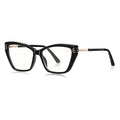Techsuit - Anti-Blue Light Glasses Reflex PC (2262) - for Women, Rectangle, TR90&Metal Frame, AC Lens - Black