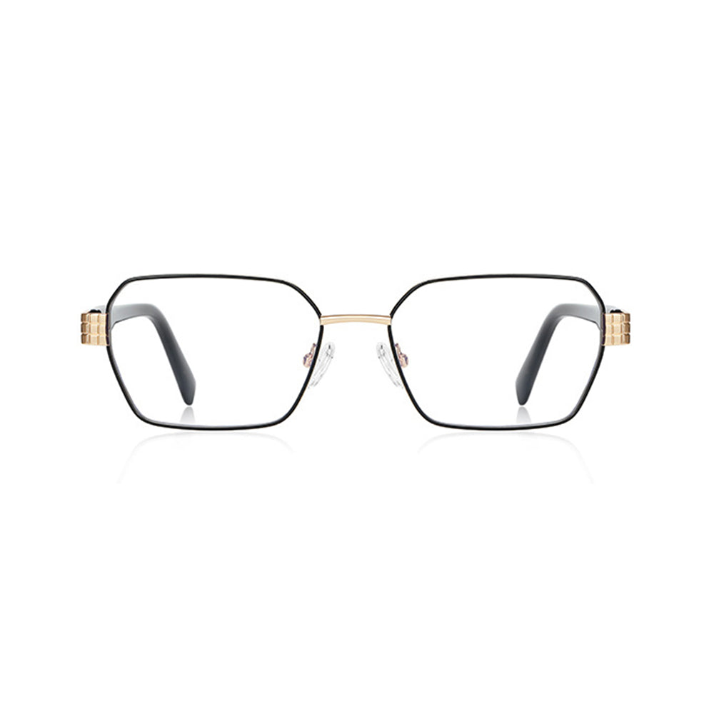 Techsuit - Anti-Blue Light Glasses Reflex PC (3161) - for Women, Rectangle, Metal Frame, AC Lens - Black