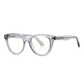 Techsuit - Anti-Blue Light Glasses Reflex PC (2231) - Round, TR90&Metal Frame, AC Lens - Transparent/Gray