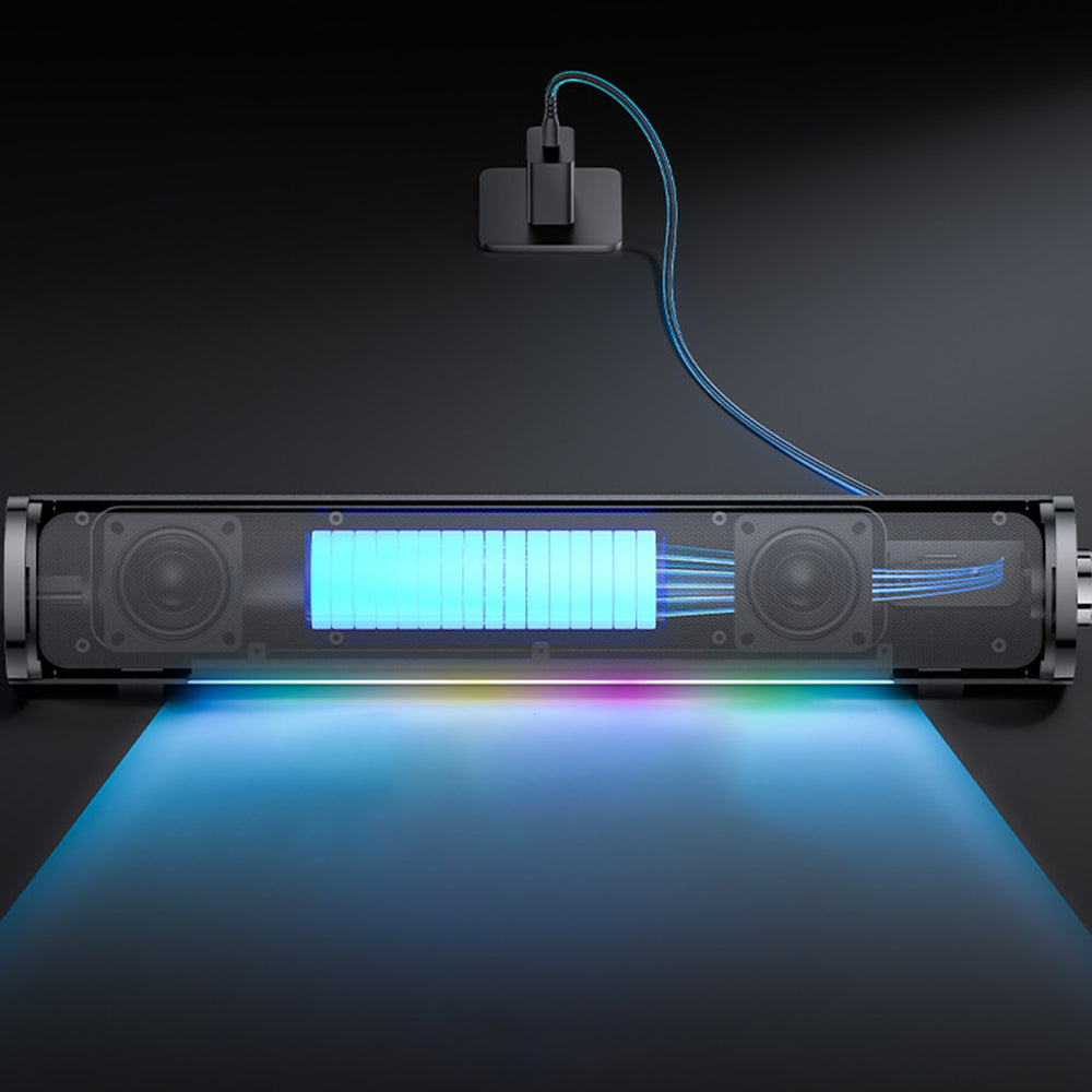 Yesido - Wireless Speaker (YSW27) - Bluetooth 5.3, Audio System Sound Amplifier, RGB Lights, TF, AUX, USB, 1200mAh - Bla
