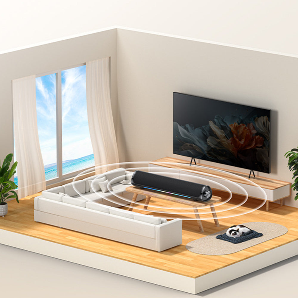 Yesido - Wireless Speaker (YSW27) - Bluetooth 5.3, Audio System Sound Amplifier, RGB Lights, TF, AUX, USB, 1200mAh - Bla