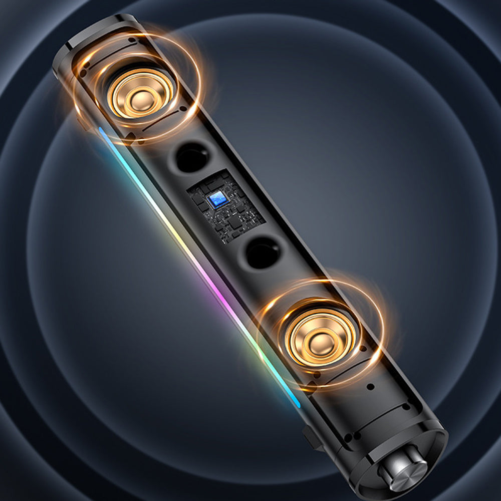 Yesido - Wireless Speaker (YSW27) - Bluetooth 5.3, Audio System Sound Amplifier, RGB Lights, TF, AUX, USB, 1200mAh - Bla