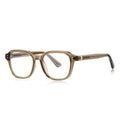 Techsuit - Anti-Blue Light Glasses Reflex PC (2227) - for Men, Round, TR90&Metal Frame, AC Lens - Transparent/Brown