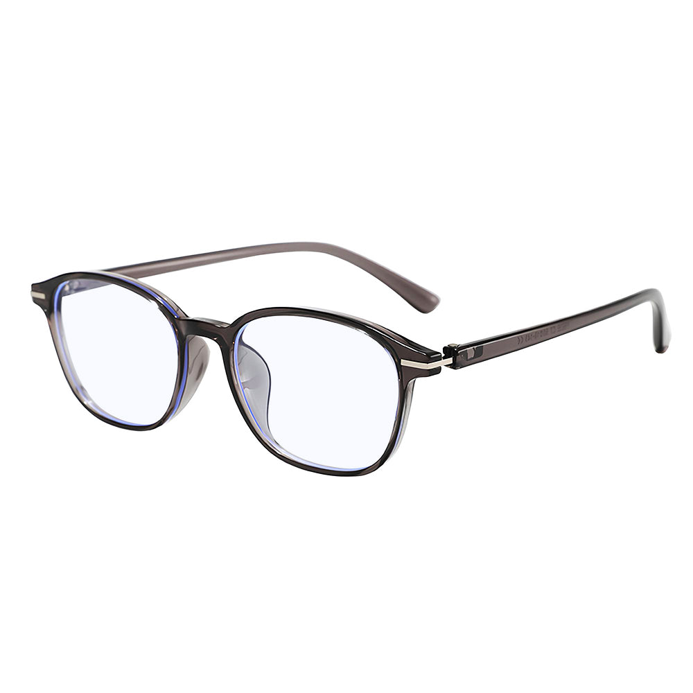 Techsuit - Anti-Blue Light Glasses Reflex PC (6635) - Unisex, Round, TR90 Frame, AC Lens - Black/Purple
