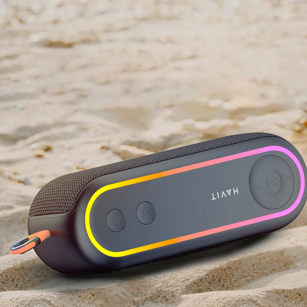 Havit - Wireless Speaker (SK810BT) - USB-C, Bluetooth 5.3, TWS, TF, USB, FM, AUX, Hands-Free Call, RGB, IPX5, 2400mAh - 