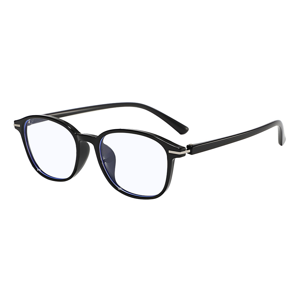 Techsuit - Anti-Blue Light Glasses Reflex PC (6635) - Unisex, Round, TR90 Frame, AC Lens - Black