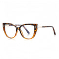 Techsuit - Anti-Blue Light Glasses Reflex PC (2259) - for Women, Oversized, TR90&Metal Frame, AC Lens - Transparent/Leop