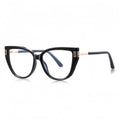 Techsuit - Anti-Blue Light Glasses Reflex PC (2259) - for Women, Oversized, TR90&Metal Frame, AC Lens - Black