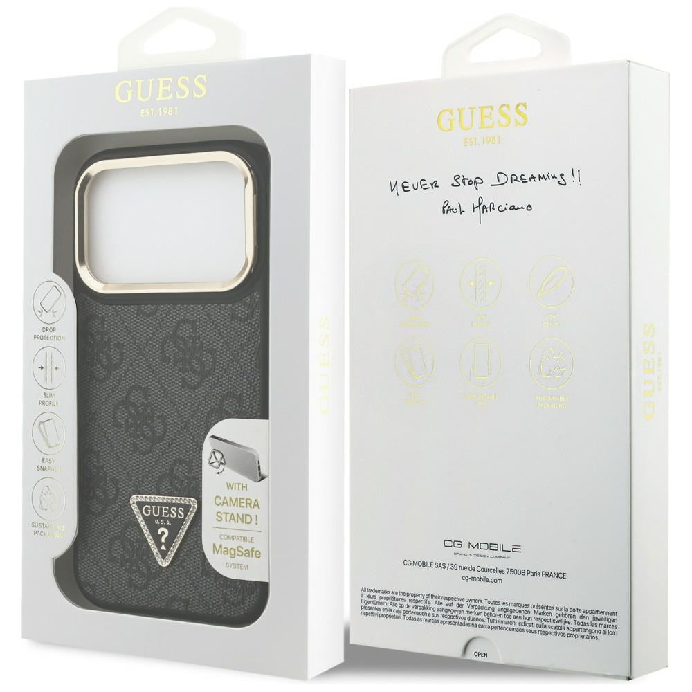 Guess - Hardcase 4G Triangle Logo MagSafe with Stand Camera (GUHMP17LPCS4GPTK) - iPhone 17 Pro - Black