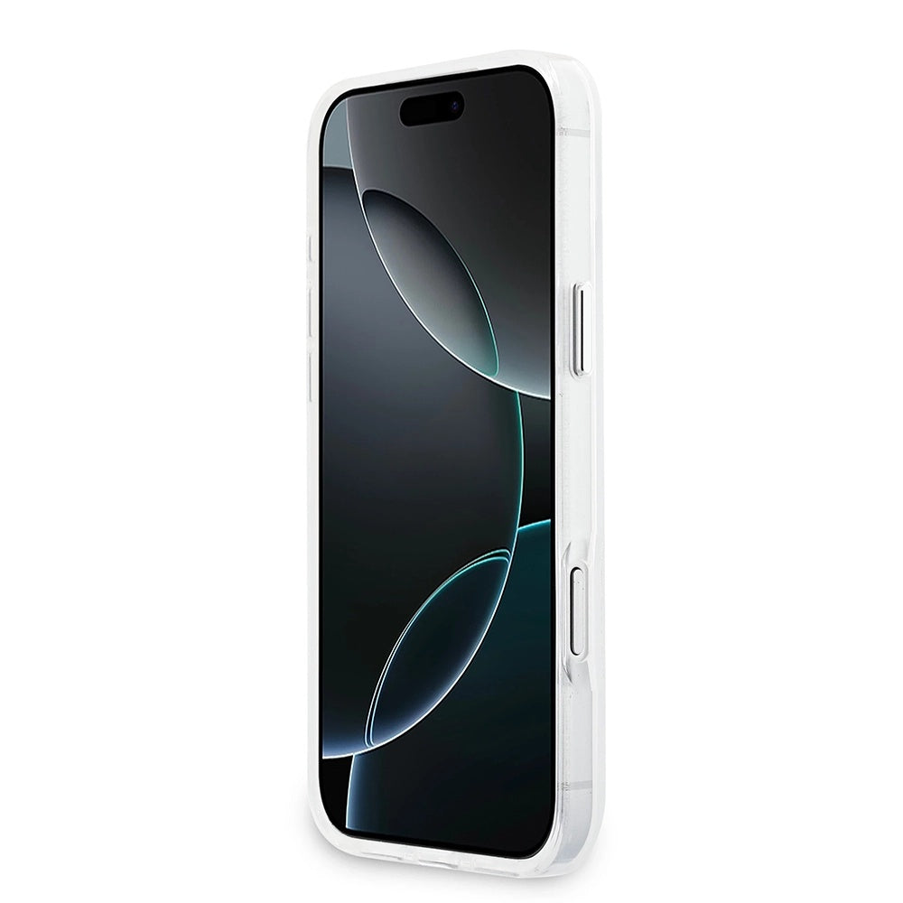 Husa pentru iPhone 17 Pro Max - Guess IML Gradient Triangle Logo MagSafe (GUHMP17XHGTMLCGT) - Clear