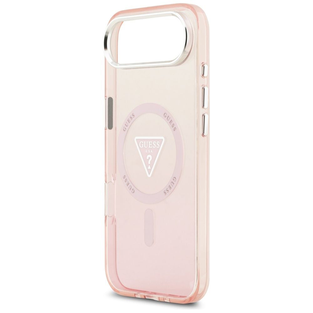 Husa pentru iPhone 17 Air - Guess IML Gradient Triangle Logo MagSafe (GUHMP17MHGTMLCGP) - Pink