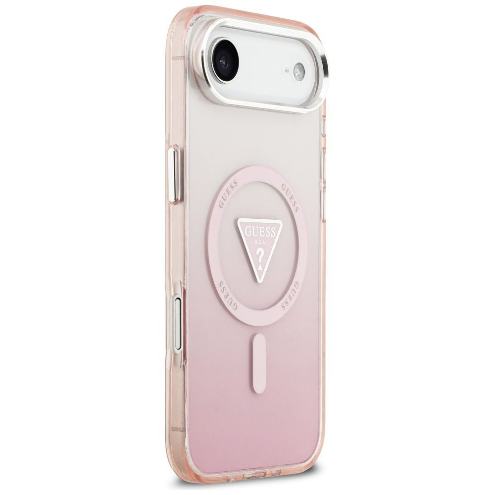 Husa pentru iPhone 17 Air - Guess IML Gradient Triangle Logo MagSafe (GUHMP17MHGTMLCGP) - Pink