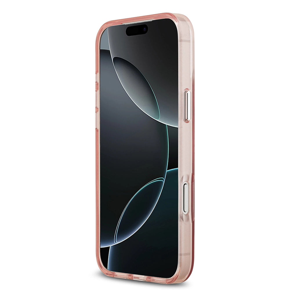 Husa pentru iPhone 17 Pro Max - Guess IML Gradient Triangle Logo MagSafe (GUHMP17XHGTMLCGP) - Pink