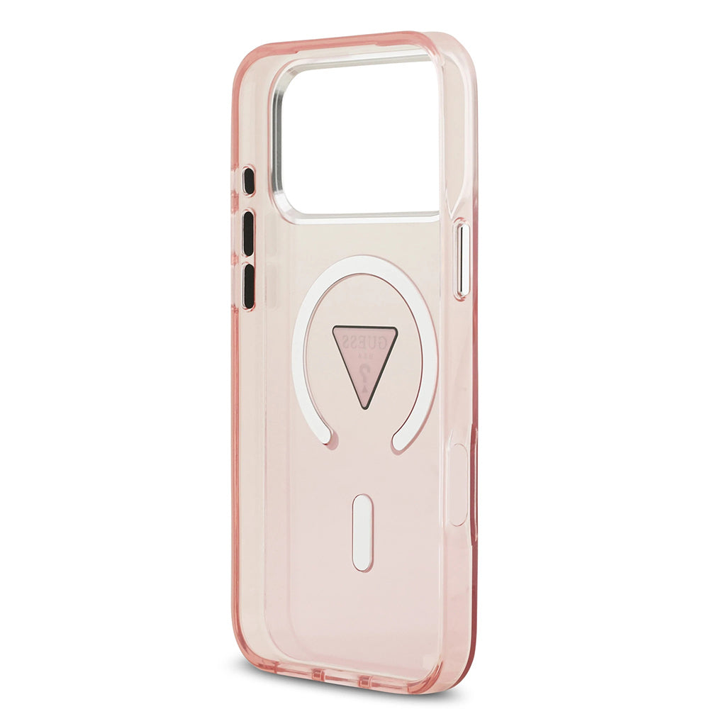 Husa pentru iPhone 17 Pro Max - Guess IML Gradient Triangle Logo MagSafe (GUHMP17XHGTMLCGP) - Pink