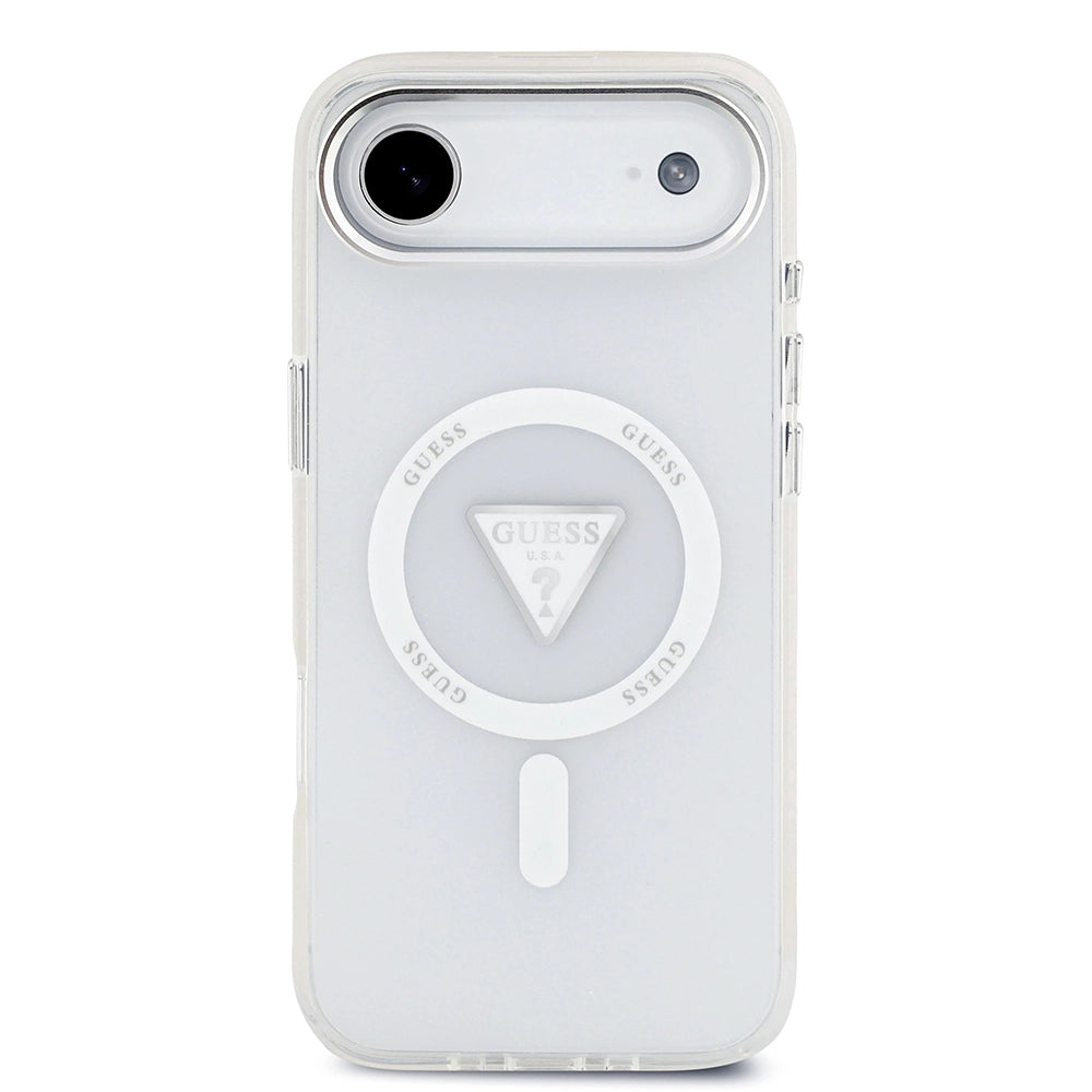 Husa pentru iPhone 17 Air - Guess IML Gradient Triangle Logo MagSafe (GUHMP17MHGTMLCGT) - Clear