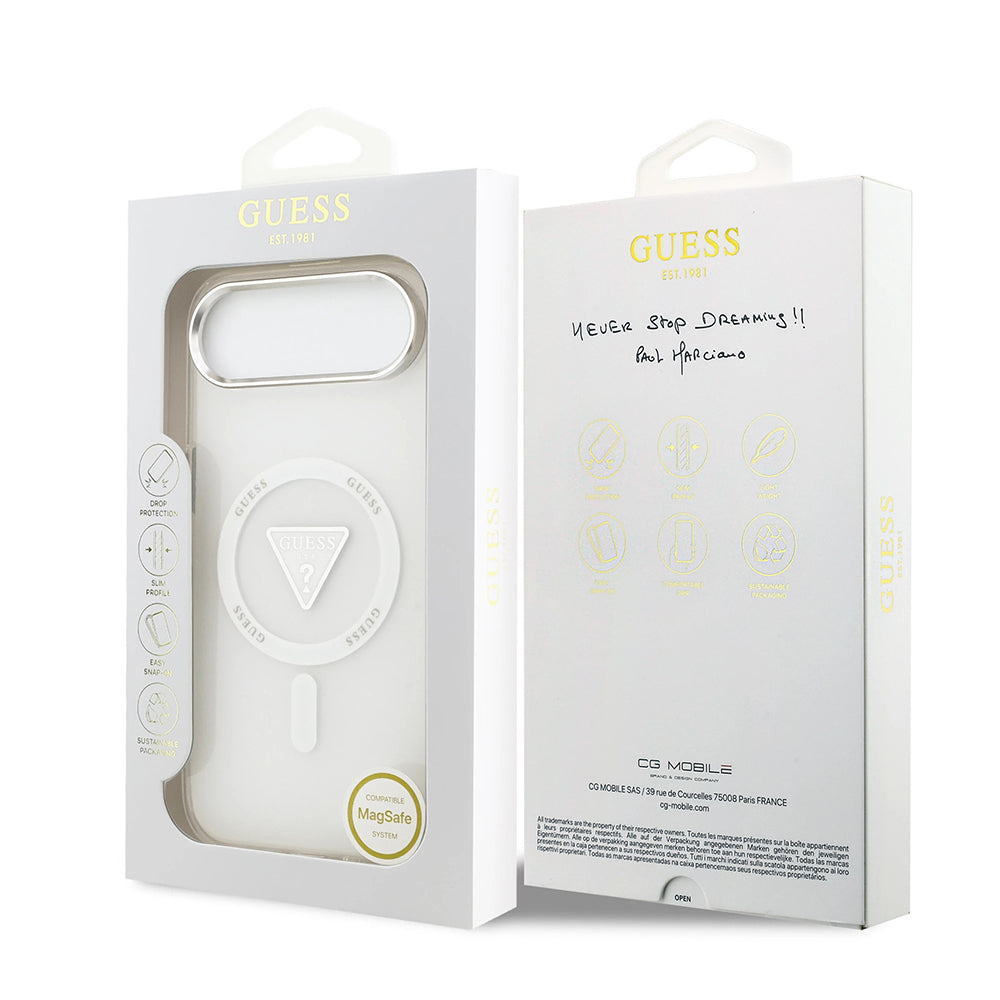 Husa pentru iPhone 17 Air - Guess IML Gradient Triangle Logo MagSafe (GUHMP17MHGTMLCGT) - Clear