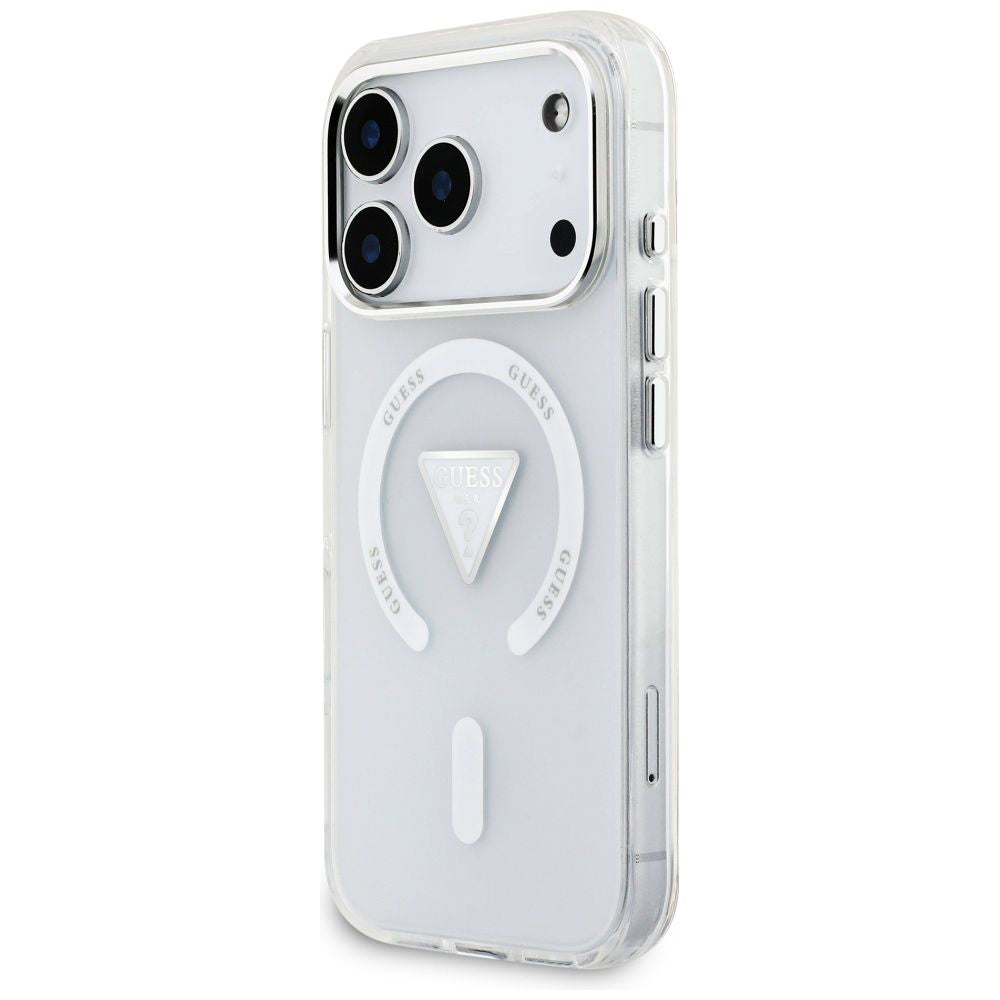 Husa pentru iPhone 17 Pro - Guess IML Gradient Triangle Logo MagSafe (GUHMP17LHGTMLCGT) - Clear