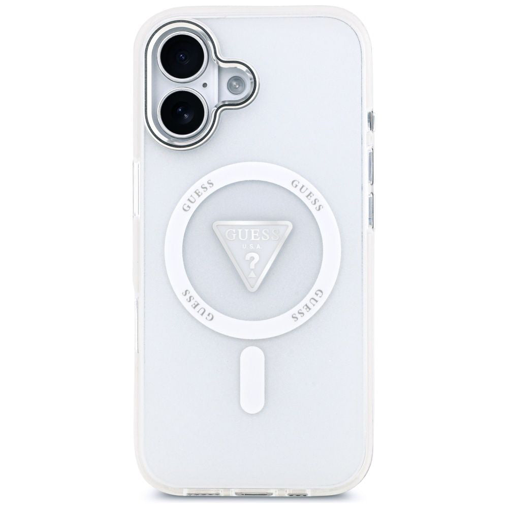 Husa pentru iPhone 17 - Guess IML Gradient Triangle Logo MagSafe (GUHMP17SHGTMLCGT) - Clear