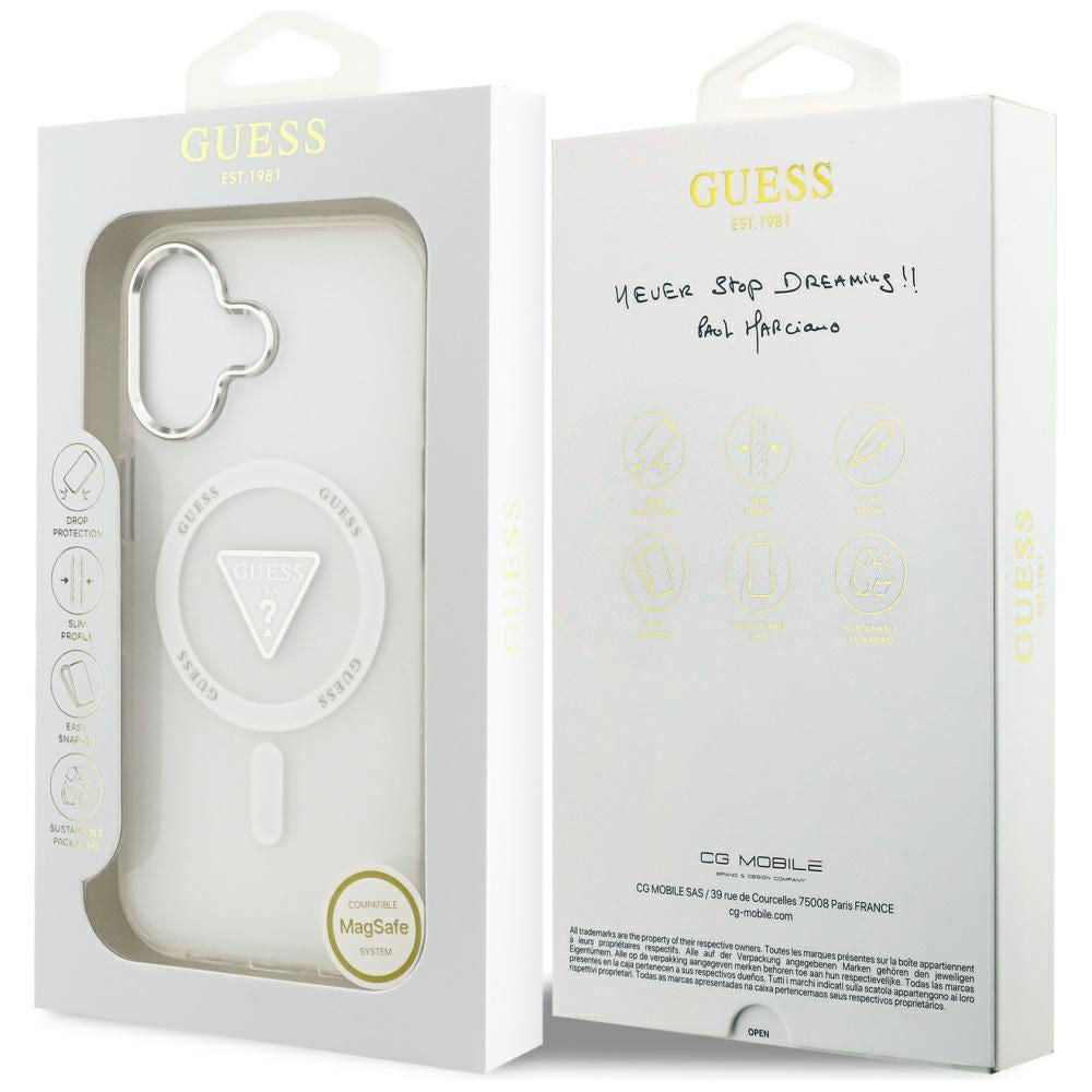 Husa pentru iPhone 17 - Guess IML Gradient Triangle Logo MagSafe (GUHMP17SHGTMLCGT) - Clear