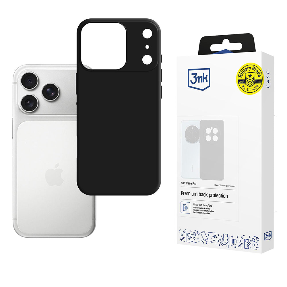 3mk - Matt Case Pro - iPhone 17 Pro - Black