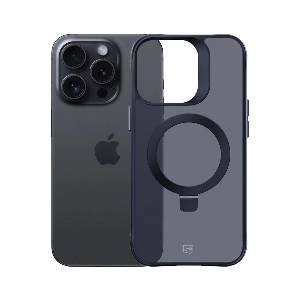 3mk - Smoke Case Mag&Stand - iPhone 16 Pro Max - Black