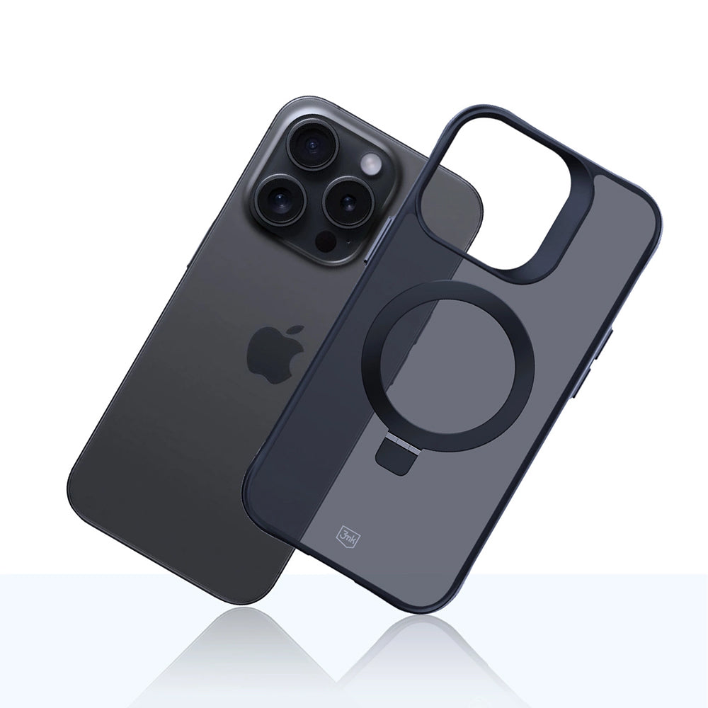 3mk - Smoke Case Mag&Stand - iPhone 16 Pro Max - Black