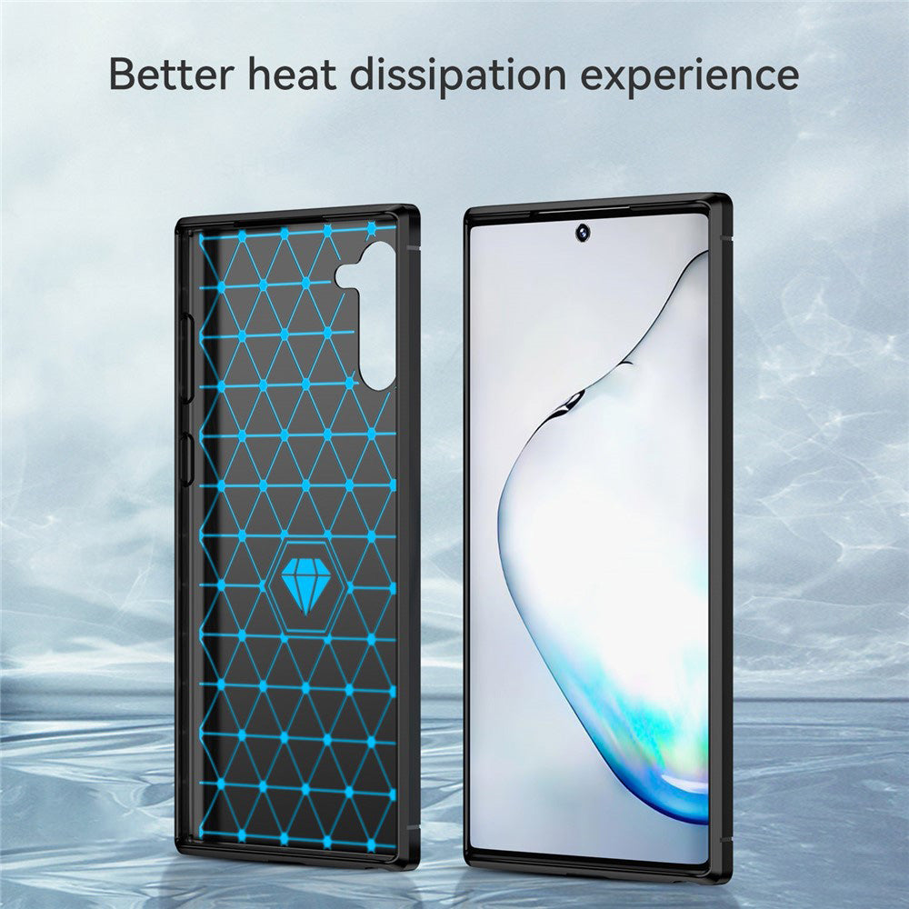 Husa de protectie Techsuit Carbon Silicone compatibil cu Samsung Galaxy Note 10 / Note 10 5G, Negru