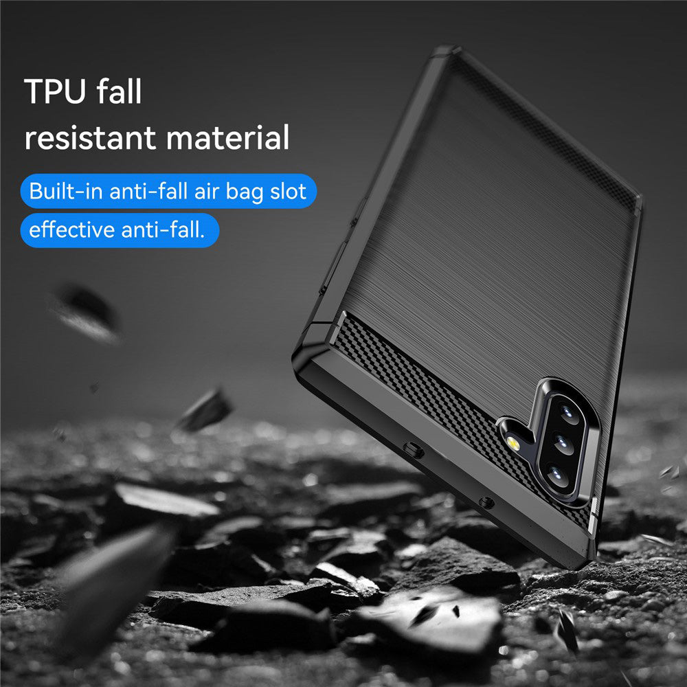 Husa de protectie Techsuit Carbon Silicone compatibil cu Samsung Galaxy Note 10 / Note 10 5G, Negru