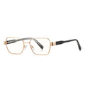 Techsuit - Anti-Blue Light Glasses Reflex PC (3161) - for Women, Rectangle, Metal Frame, AC Lens - Gold/Black