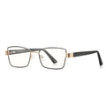 Techsuit - Anti-Blue Light Glasses Reflex PC (3171) - for Women, Rectangle, Metal Frame, AC Lens - Black