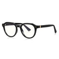 Techsuit - Anti-Blue Light Glasses Reflex PC (2228) - for Men, Round, TR90&Metal Frame, AC Lens - Black